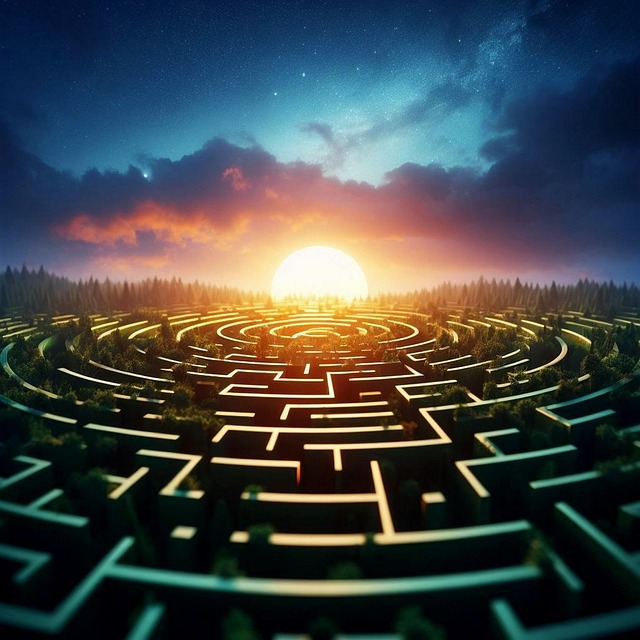 Free ai generated labyrinth maze illustration
