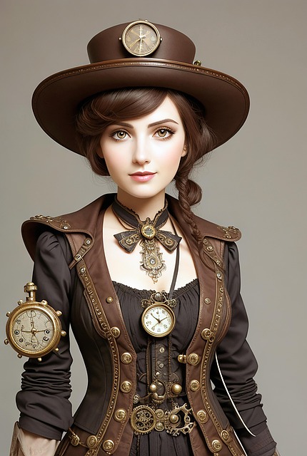 Download free HD stock image of Ai Generated Woman Free ai generated woman steampunk illustration