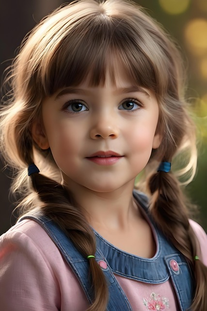 Free child girl portrait illustration