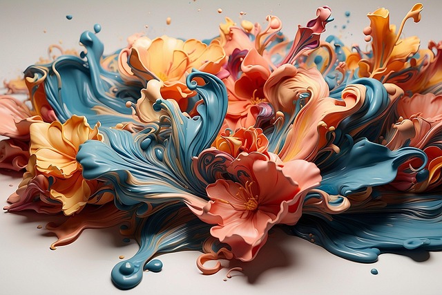 Download free HD stock image of Ai Generated Fluid Free ai generated fluid paint illustration