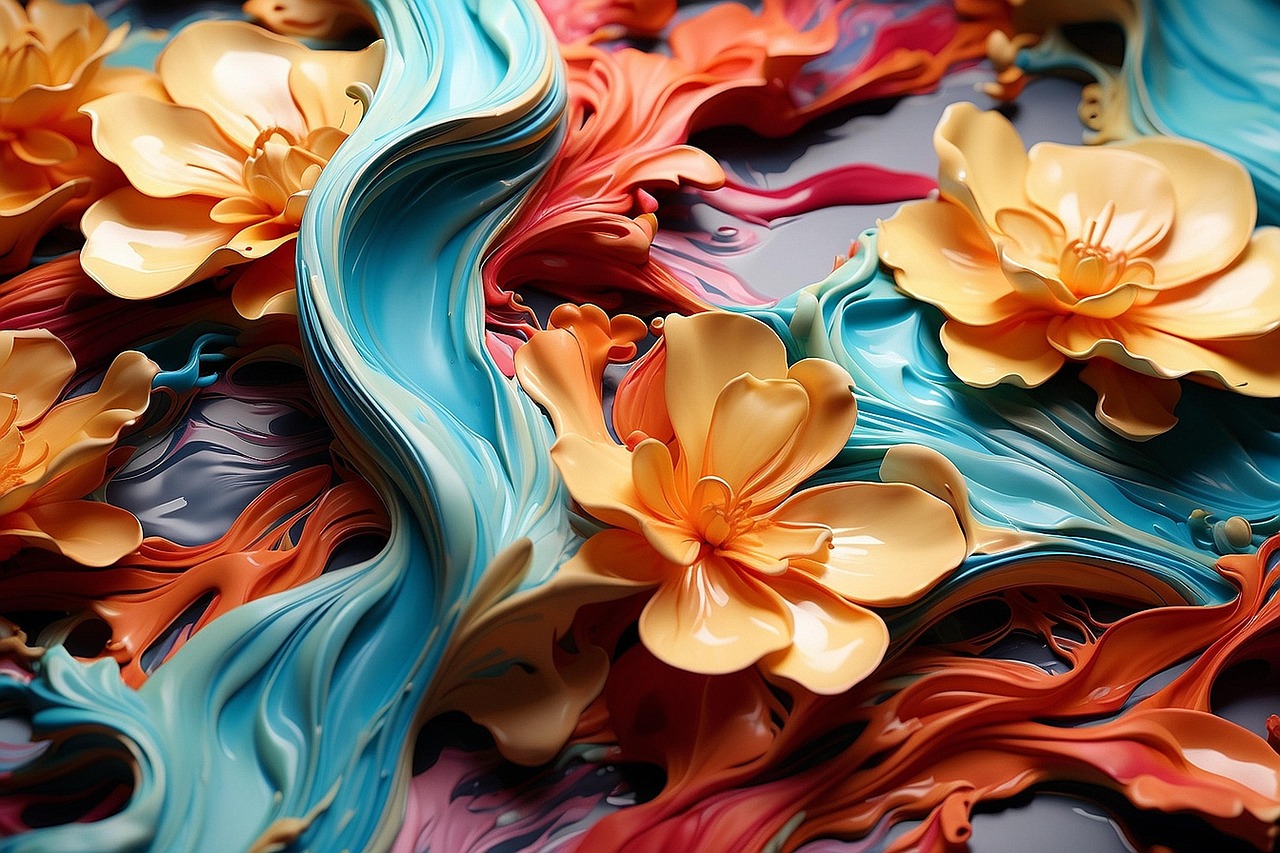 Download free HD stock image of Ai Generated Fluid Free ai generated fluid paint illustration