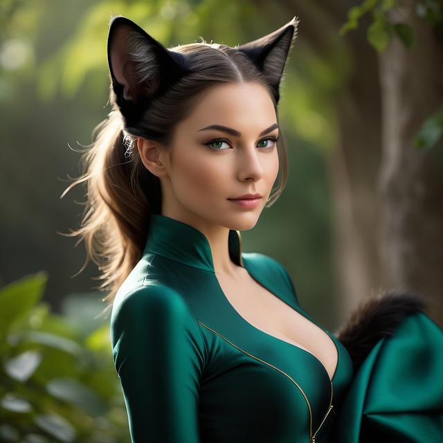 Free ai generated animal woman illustration