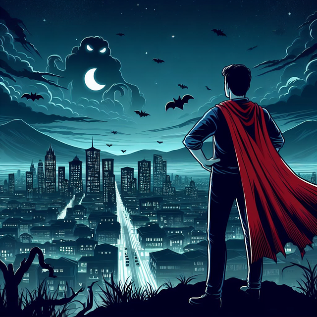 Free ai generated man cape illustration