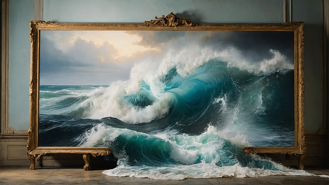 Free ai generated ocean painting illustration