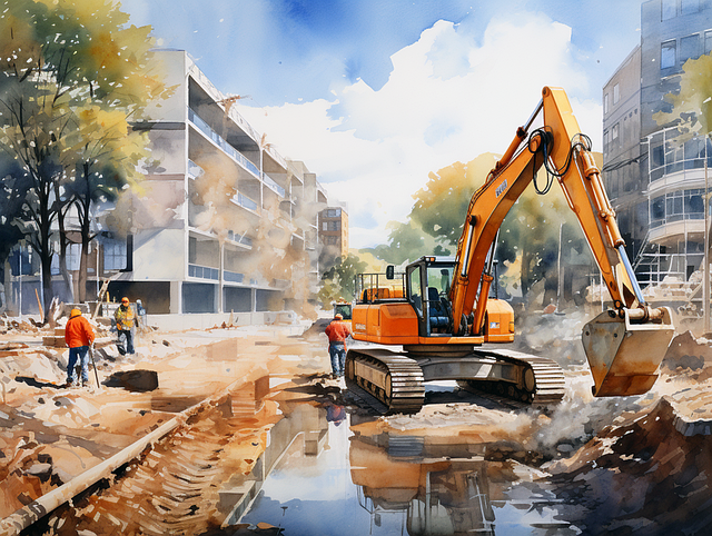 Download free HD stock image of Ai Generated Construction Site Free ai generated construction site gear illustration
