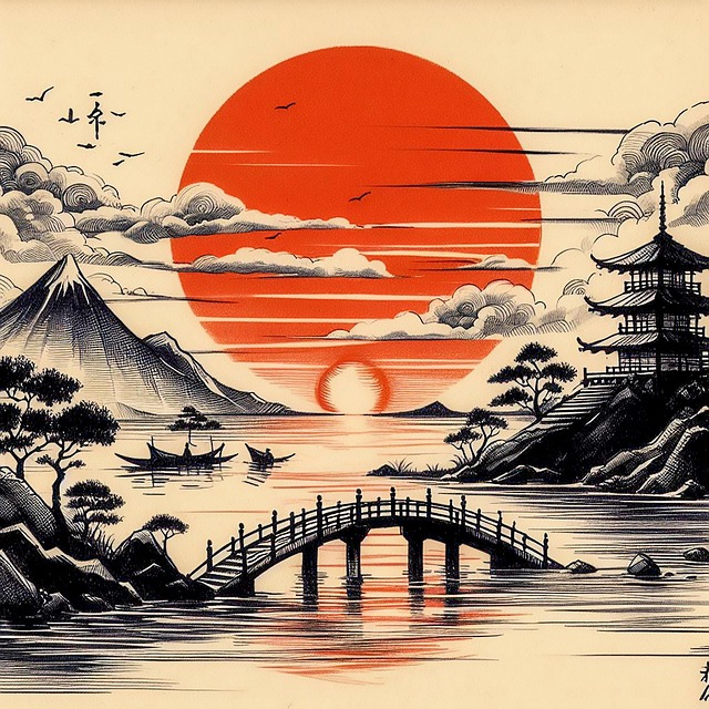 Free japanese art painting illustration