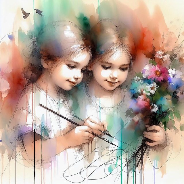 Free ai generated girls children illustration