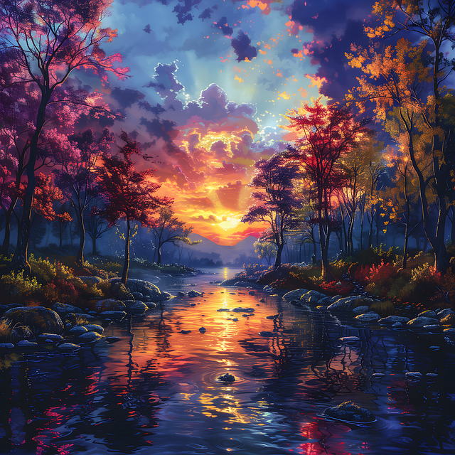 Download free HD stock image of Ai Generated Trees Free ai generated trees river illustration