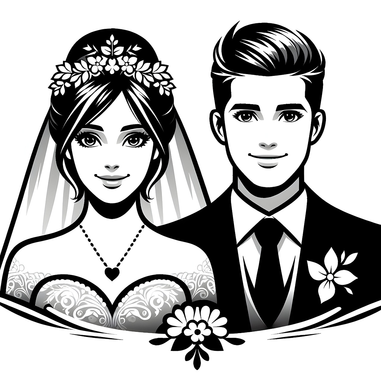 Free ai generated couple lovers illustration