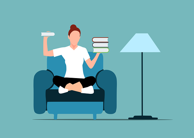 Free woman books education vector