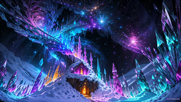 World, Fantasy, Crystal, Winter