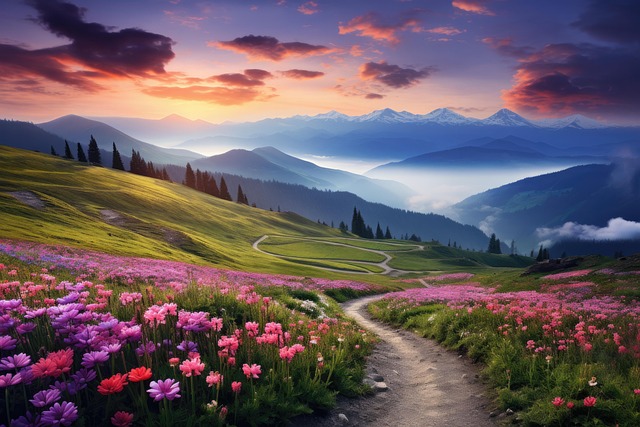 Free mountain nature landscape illustration