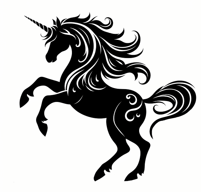 Free ai generated unicorn silhouette illustration