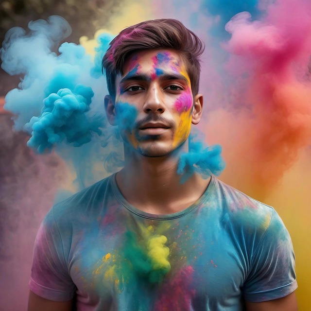 Om, Holi, Culori Holi, Masculin, Tineri