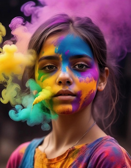Fată, Holi, Culori Holi, Copil, Tineri