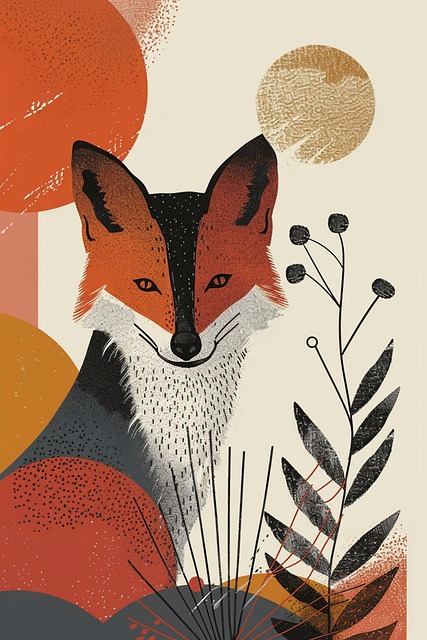 Free minimalist art fox illustration minimalist fox design illustration