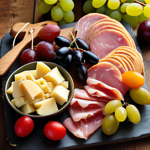 Free cheese grapes deli illustration