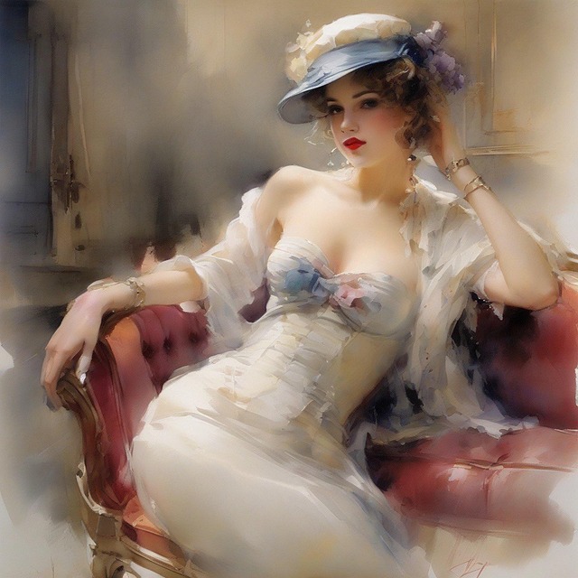 Free ai generated woman hat illustration