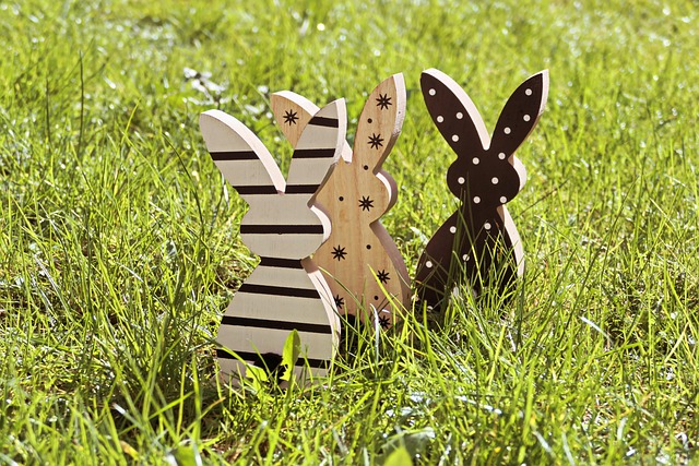 2 Pcs Deco Paques Bois Lapin,Décoration De Pâques,Deco Pâques Lapin En