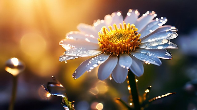 Free daisy sunlit natural setting illustration