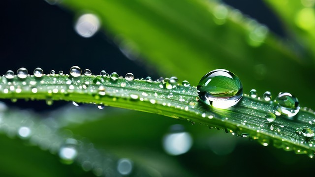 Free dew fresh green leaf illustration