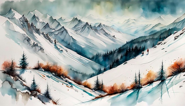 Download free HD stock image of Ai Generated Mountains Free ai generated mountains valley illustration