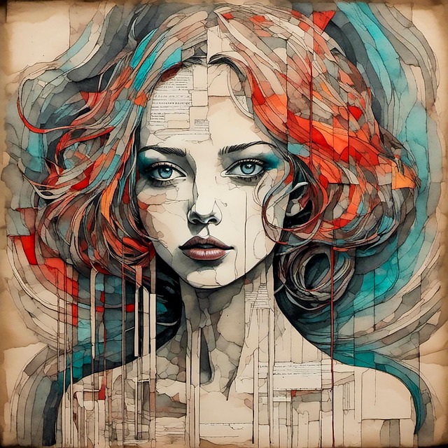 Free beautiful woman layered illustration