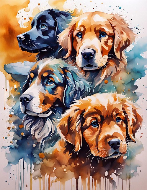Free dogs golden retriever bernese mountain dog illustration