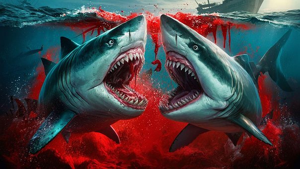 Free Ai Generated Sharks illustration and picture