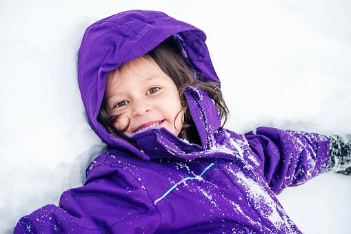 Winter, Schnee, Süß, Porträt, Mädchen