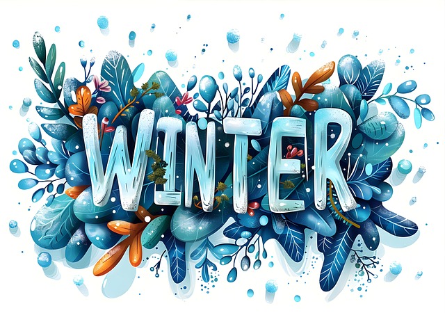 Download free HD stock image of Ai Generated Winter Free ai generated winter lettering illustration