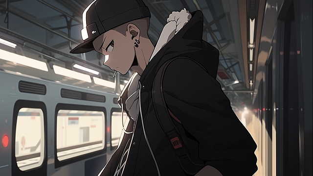 Free ai generated man subway illustration