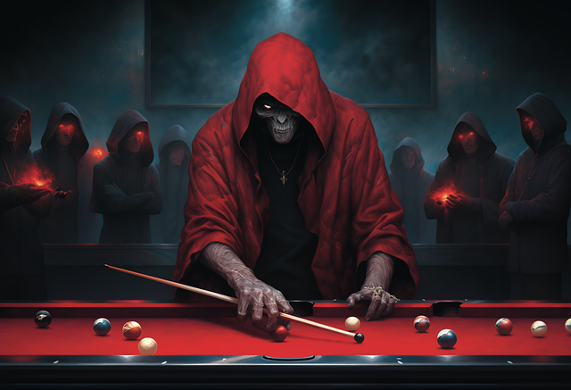 Free ai generated skeleton billiards illustration