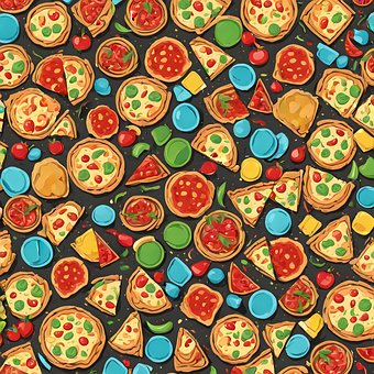 Pizza, Tegneserie, Tapet, Design