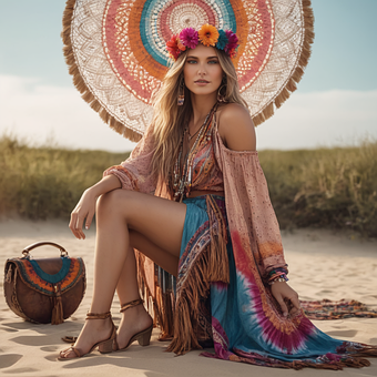 Ai Genereret, Mode, Kvinde, Boho