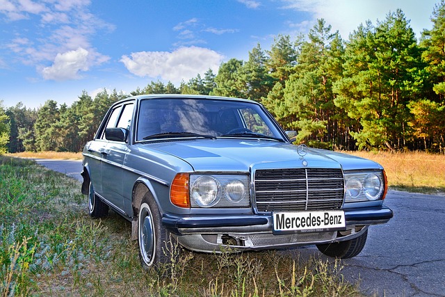 Mercedes, W123, Maskine, Retro, Bil