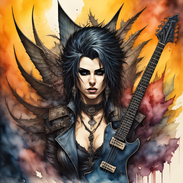 Free ai generated woman punk illustration