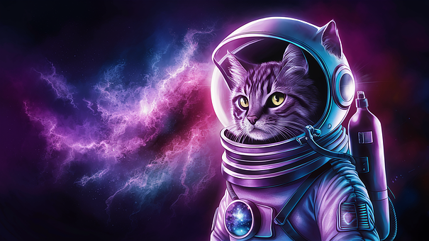 Ai Generiert, Astronaut, Haustier, Katze