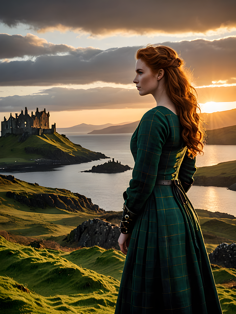 Free ai generated woman castle illustration