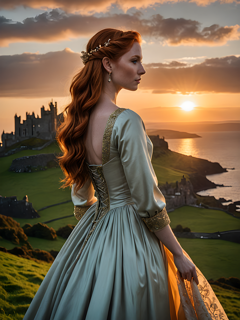 Free ai generated woman castle illustration