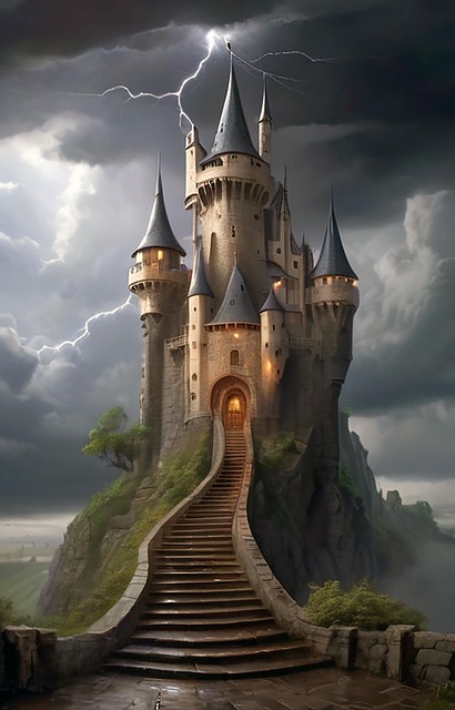 Free ai generated castle building illustration