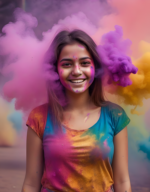 Free Holi Girl illustration and picture