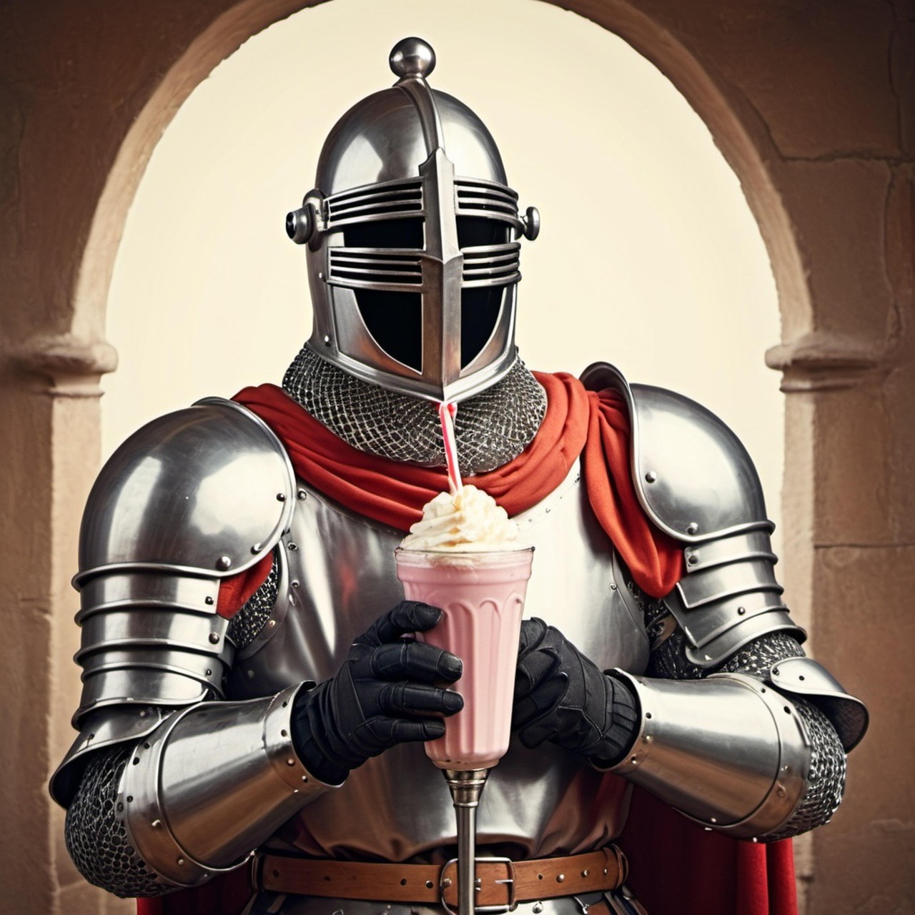 Download free HD stock image of Ai Generated Knight Free ai generated knight milkshake illustration