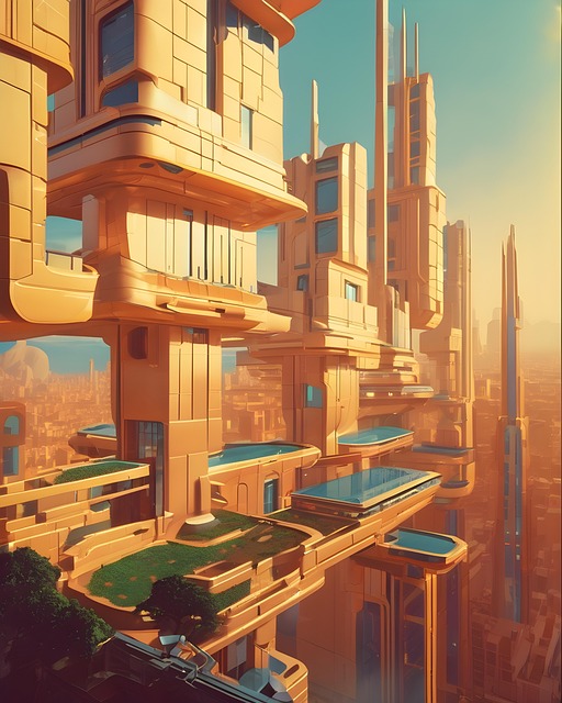 Free ai generated future architecture illustration