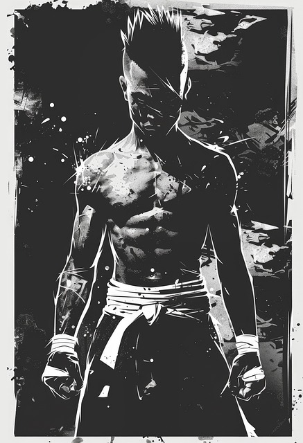 Free karate fighter boxer illustration
