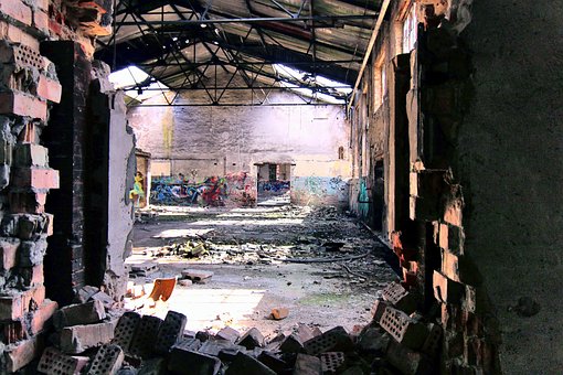 Old, Alt, Halle, Werkshalle, Lost