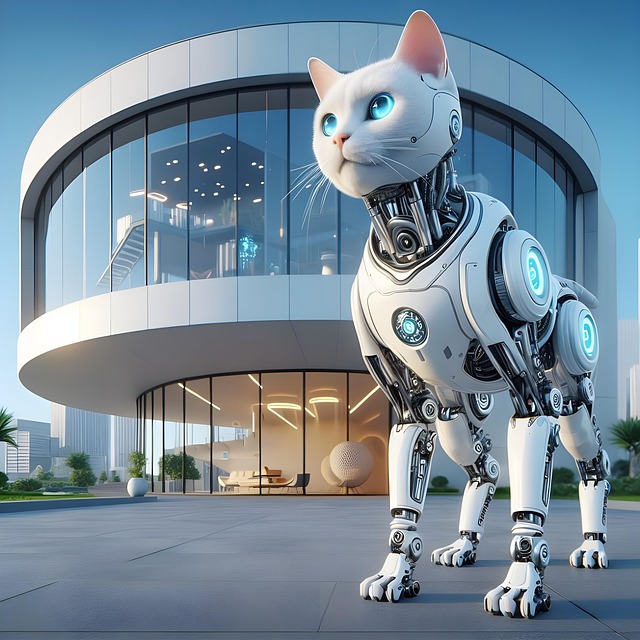 Free ai generated cat robot illustration