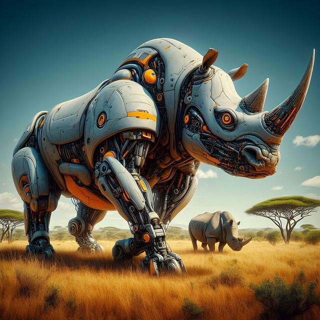 Free ai generated rhino rhinoceros illustration