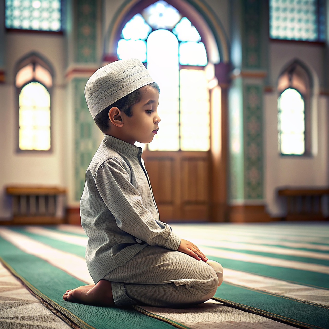 Download free HD stock image of Ai Generated Little Boy Free ai generated little boy muslim illustration