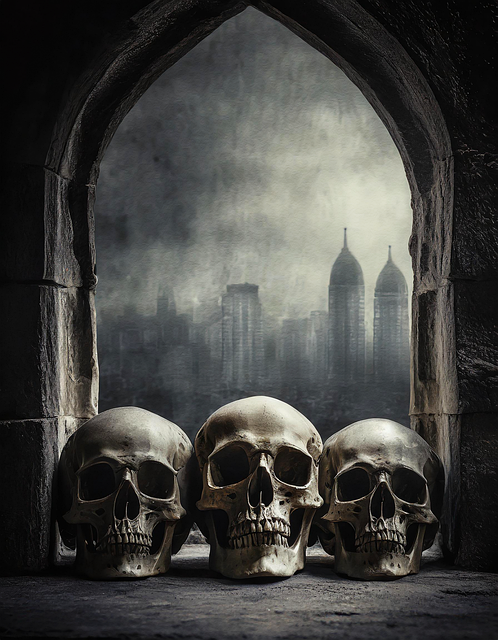 Free ai generated gothic skulls illustration